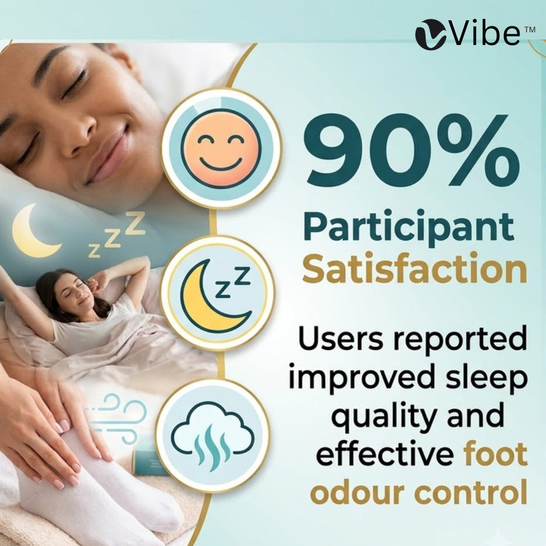 Vibe Neural Shield Sleep Socks | Clinically Validated Copper-Carbon Infused for Neuropathy Foot Comfort